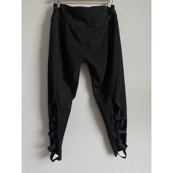 Victoria Secret Sport XL Knockout Black Tight Legging Strappy Crisscross Cut Out - Picture 7 of 12